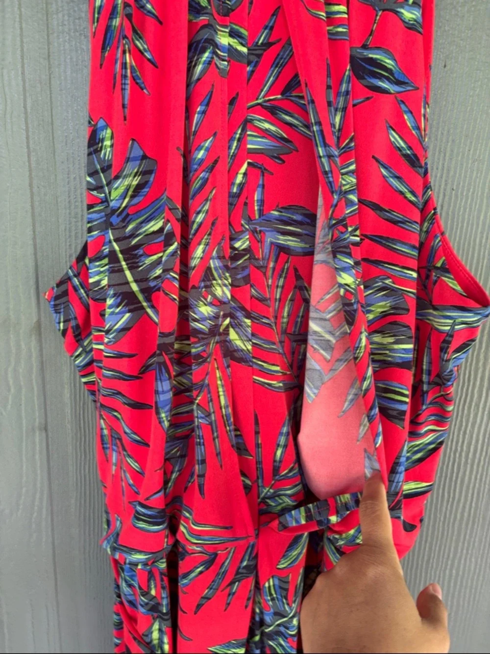 London times Red Tropical Print Halter Jumpsuit - Picture 9 of 10